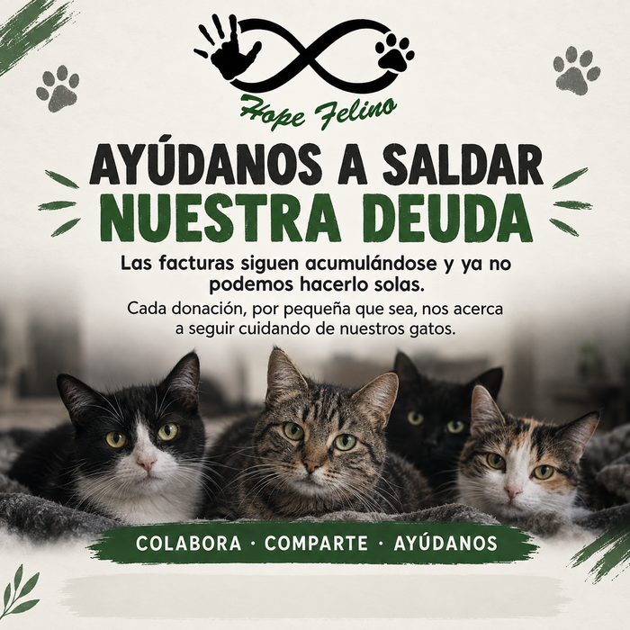 Ayuda a Hope felino - Somos una asociación sin ánimo de lucro, dedicada a el cuidado y rescate de gatos, tenemos un refugi... | Recaudación de fondos en Coral