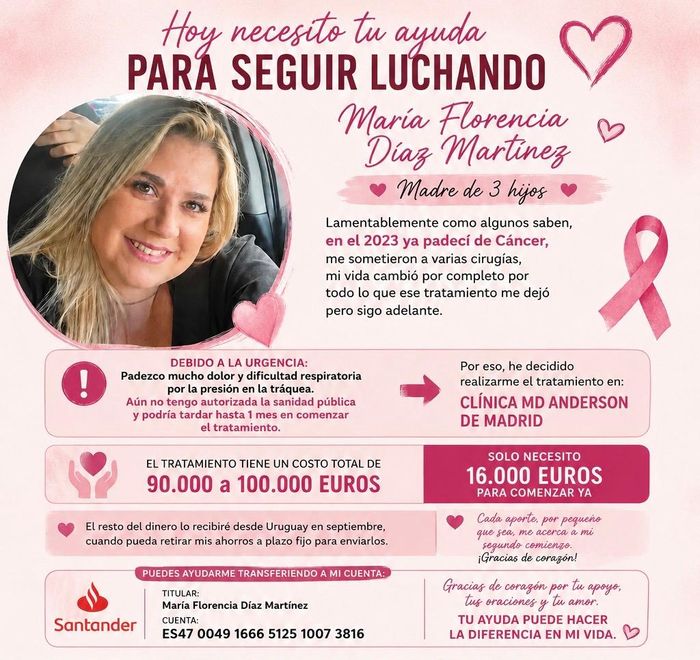 - Apoyar mi tratamiento y recuperación frente al Linfoma de Hodgkin. Busco canalizar solidaridad para... | Recaudación de fondos en Coral